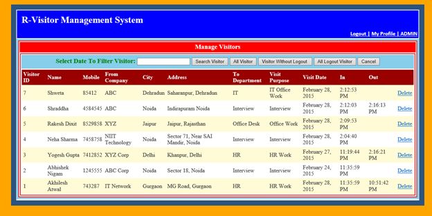 click on Manage Visitors 